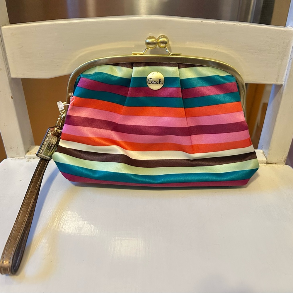 Coach Vibrant Striped Clutch